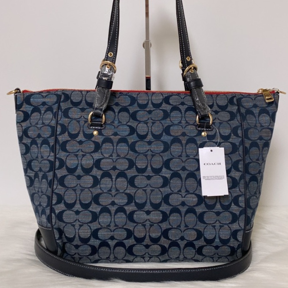 NWT💃Coach Kleo Carryall Signature Chambray - Picture 8 of 12